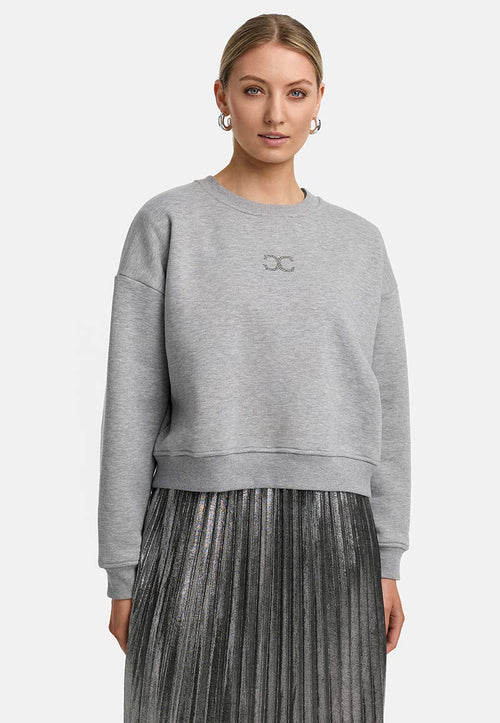 Sweatshirt mit Glitzerdetail | light Grey