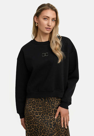 Sweatshirt mit Glitzerdetail | Black