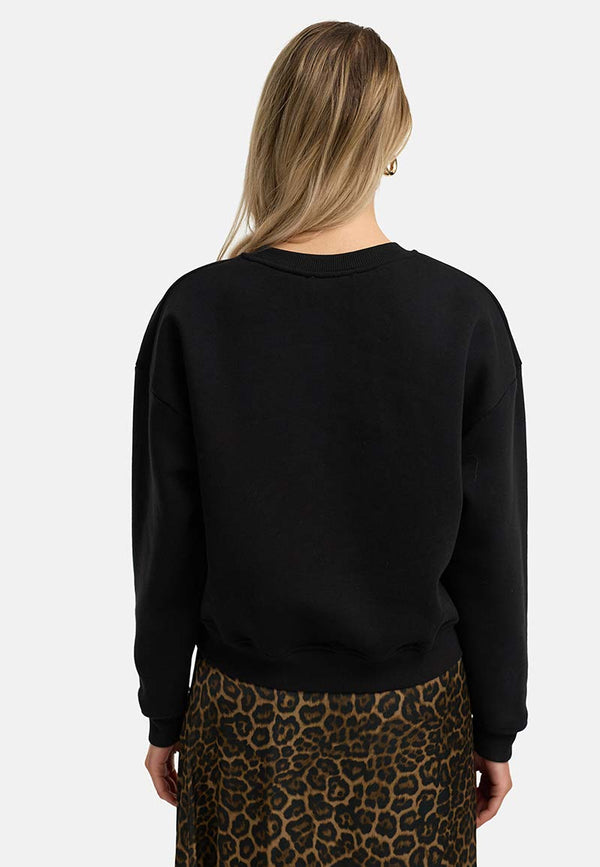Sweatshirt mit Glitzerdetail | Black