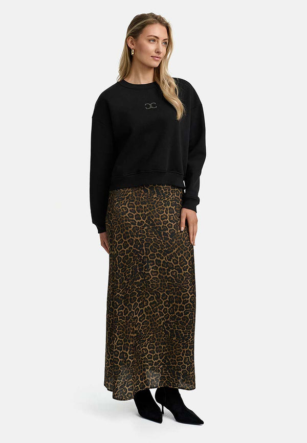 Sweatshirt mit Glitzerdetail | Black