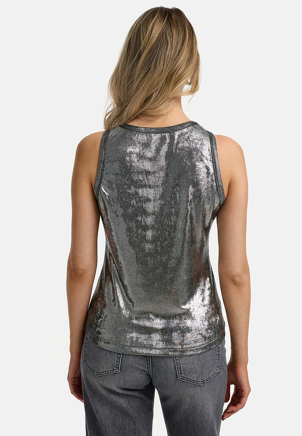 Top in Glitzerjersey | Silver