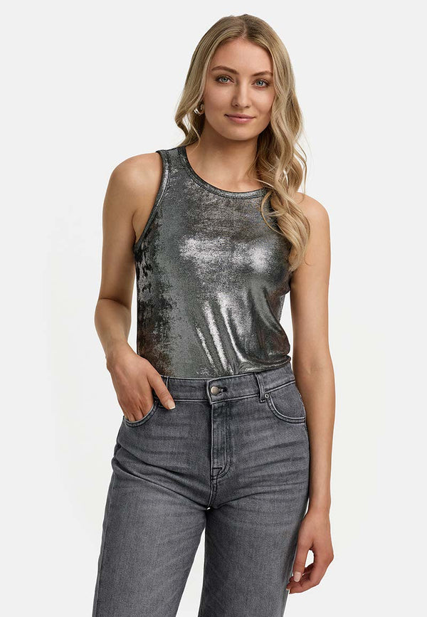 Top in Glitzerjersey | Silver