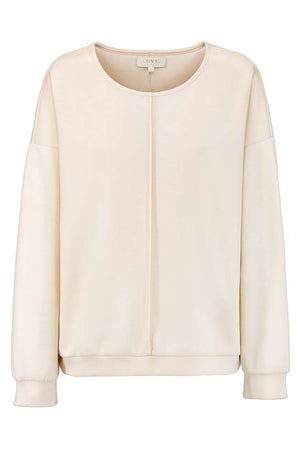 Langarmshirt in Scuba | Creme