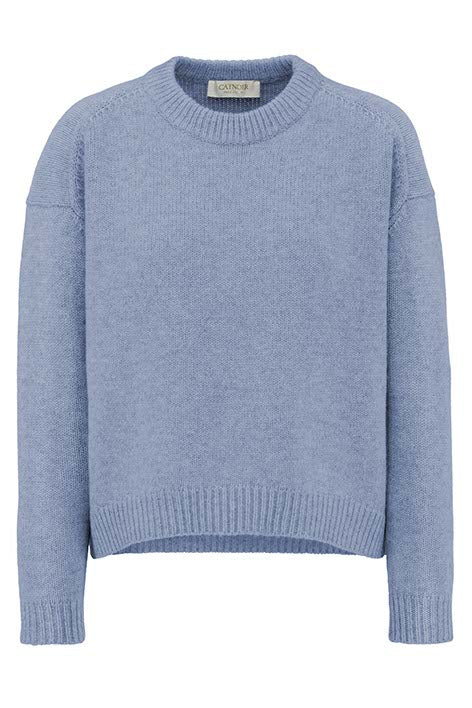 Strickpullover in Merino-Wolle | Retro Blue