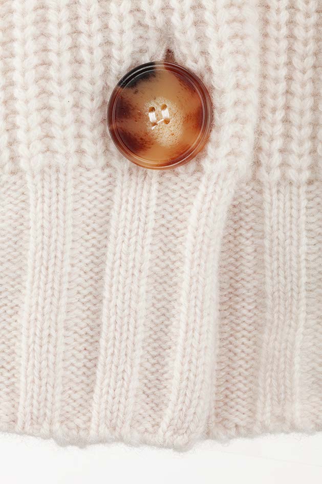 Strickjacke in Merino-Wolle | Creme