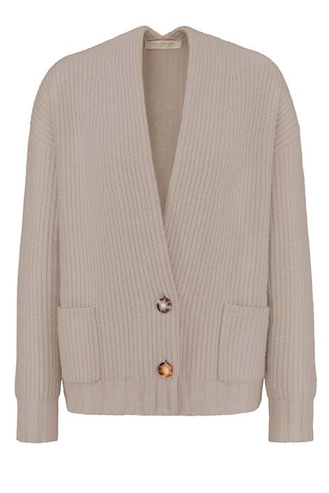 Cardigan in merino wool | Taupe