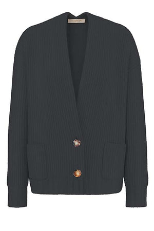 Strickjacke in Merino-Wolle | Graphit