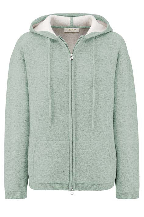 Hooded jacket in merino wool | light Mint