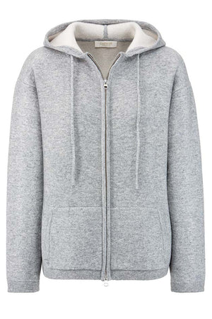 Kapuzenjacke in Merino-Wolle | light Grey