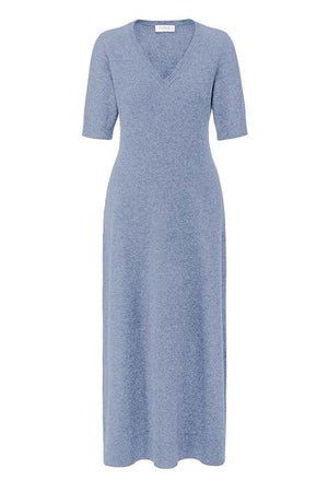 Knitted dress in merino wool | Retro Blue