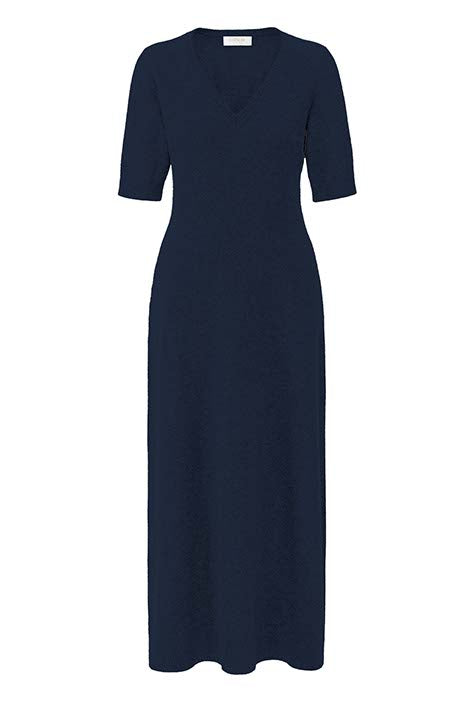 Knitted dress in merino wool | Navy