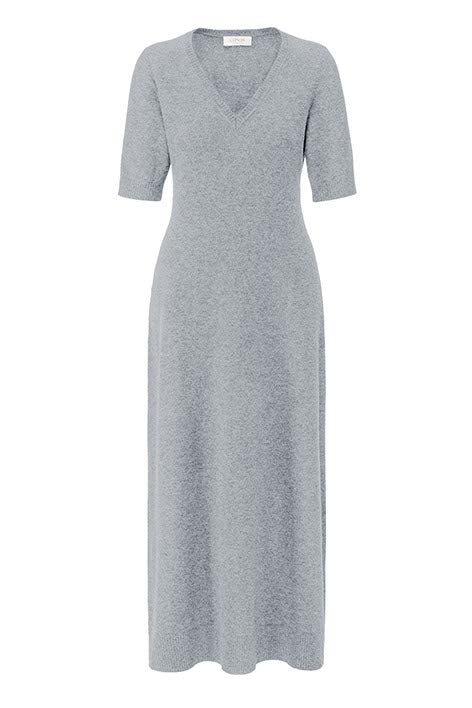 Knitted dress in merino wool | light Grey