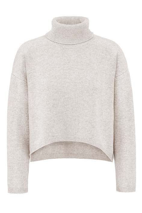 Turtleneck sweater in merino wool | Creme
