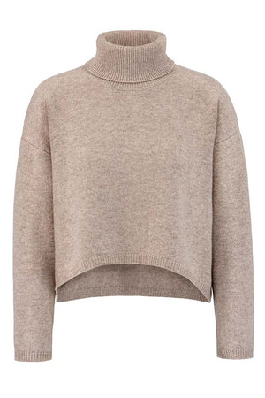 Rollkragenpullover in Merino-Wolle | Taupe