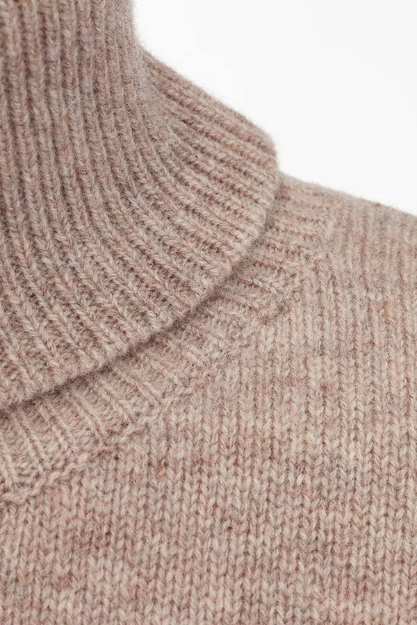 Rollkragenpullover in Merino-Wolle | Taupe