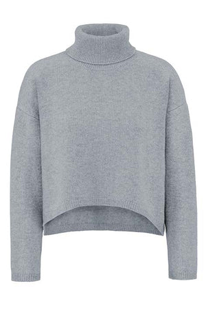 Rollkragenpullover in Merino-Wolle | light Grey