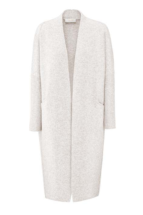 Strickmantel in Merino-Wolle | Creme