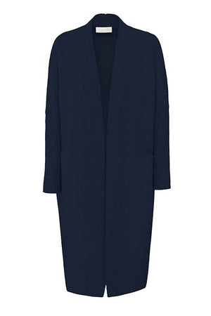 Strickmantel in Merino-Wolle | Navy