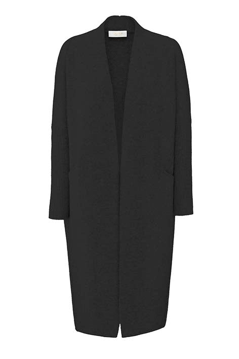 Strickmantel in Merino-Wolle | Black