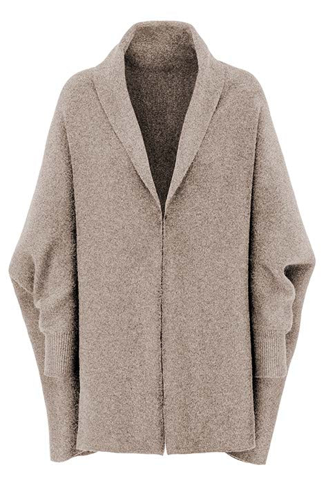 Strickjacke in Merino-Wolle | Taupe