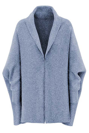 Cardigan in merino wool | Retro Blue