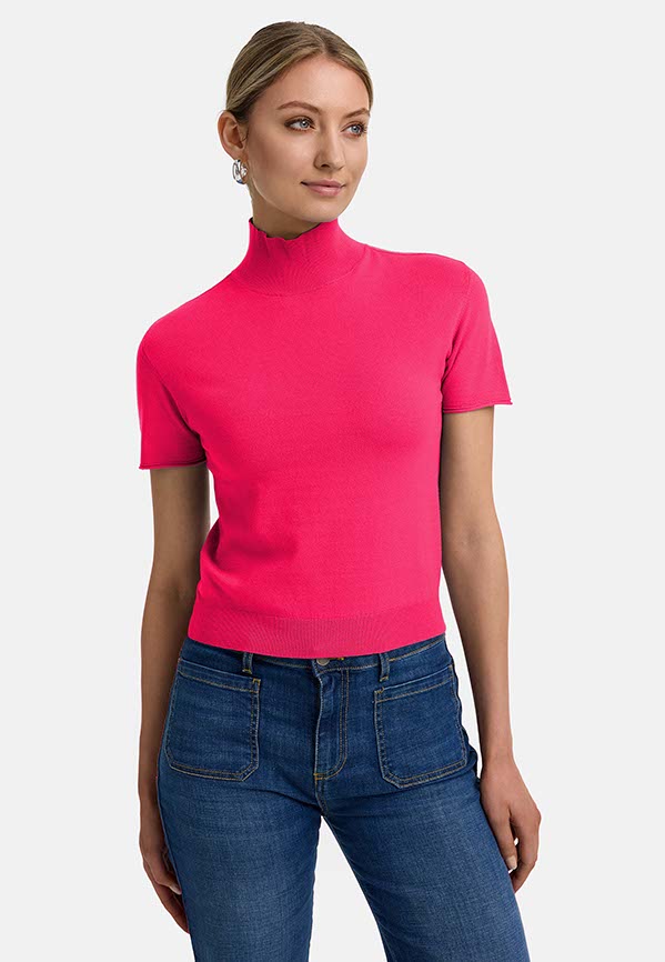 Knitted shirt in viscose mix | Pink Berry