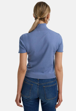 Strickshirt in Viskose-mix | Retro Blue