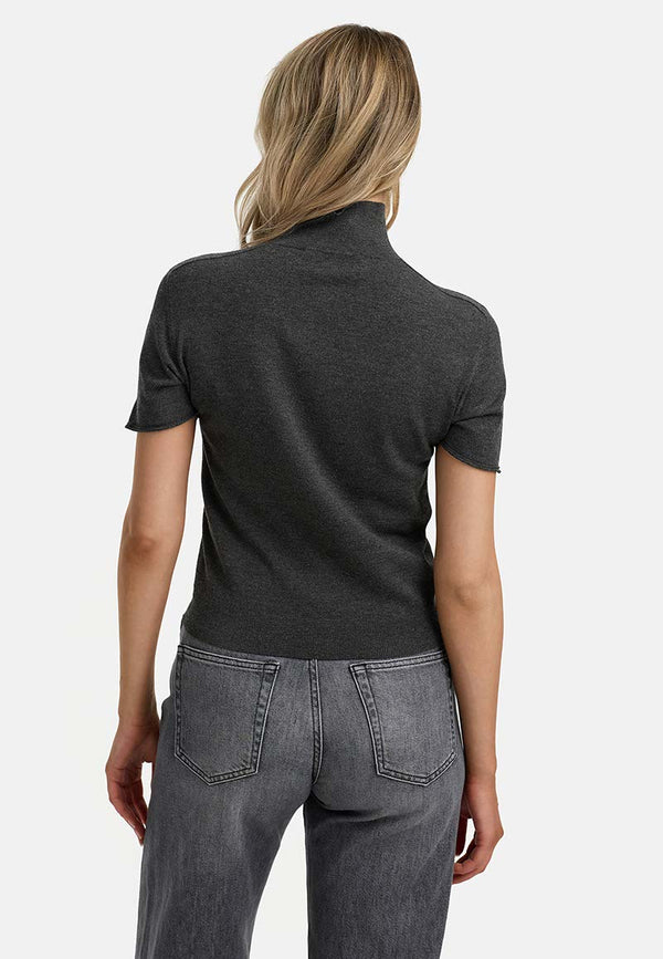 Strickshirt in Viskose-mix | Graphit