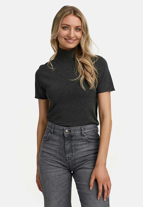 Strickshirt in Viskose-mix | Graphit