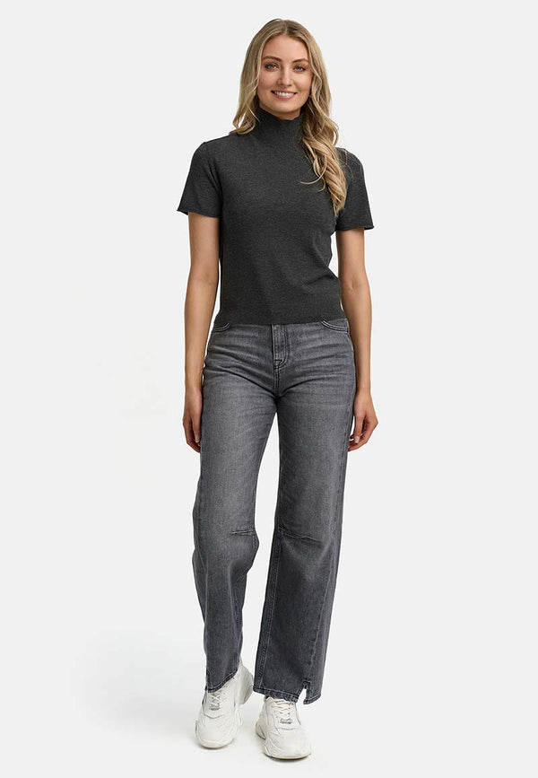 Strickshirt in Viskose-mix | Graphit