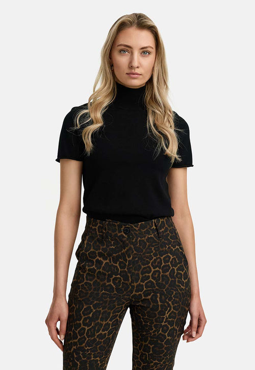 Strickshirt in Viskose-mix | Black