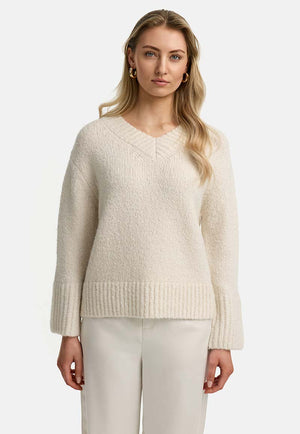 Pullover mit Wolle | Creme