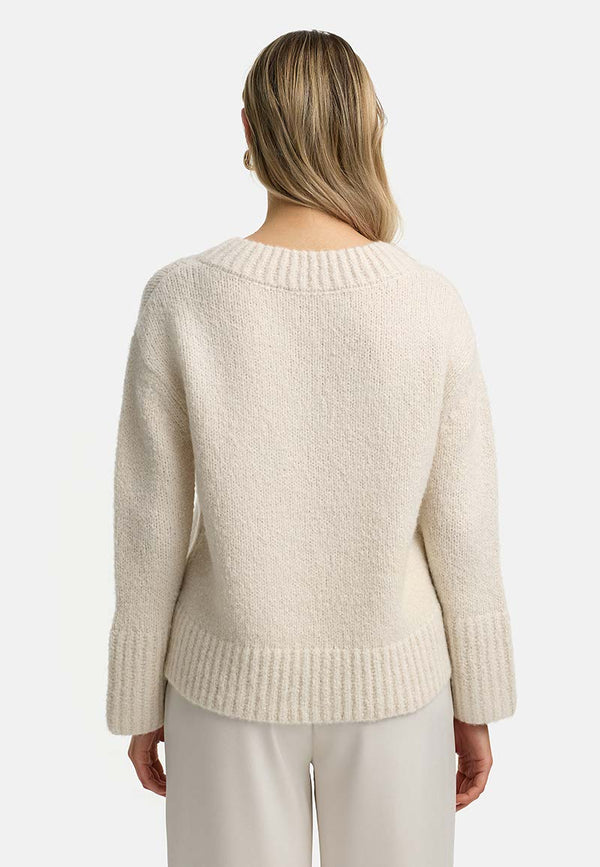 Pullover mit Wolle | Creme