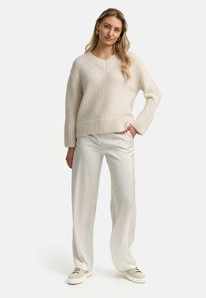 Pullover mit Wolle | Creme