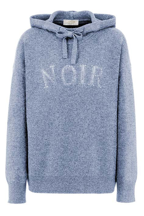 Hoodie in Merino-Wolle | Retro Blue