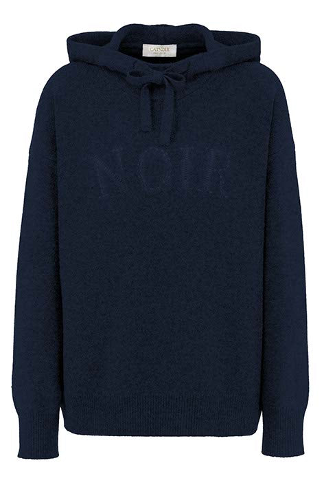 Hoodie in Merino-Wolle | Navy