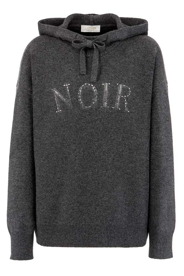 Hoodie in Merino-Wolle | Graphit