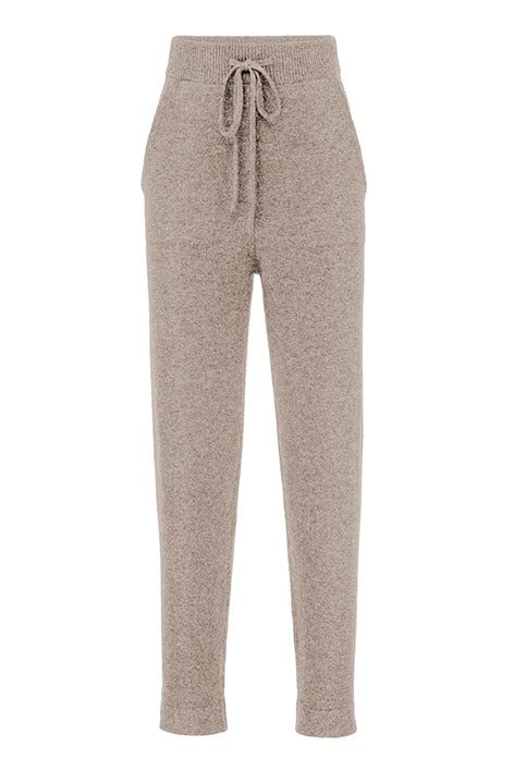 Knitted trousers in merino wool | Taupe
