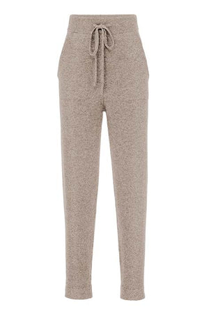 Knitted trousers in merino wool | Taupe