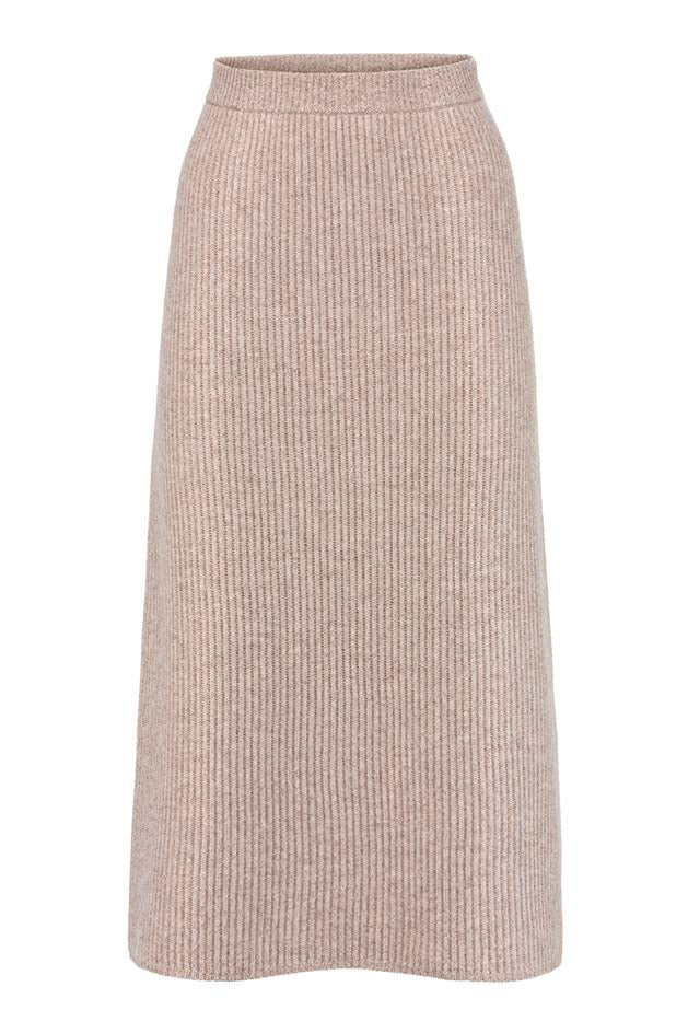 Strickrock in Merino-Wolle | Taupe
