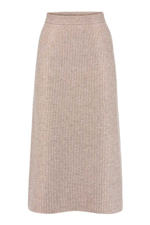 Strickrock in Merino-Wolle | Taupe