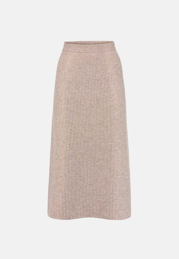 Strickrock in Merino-Wolle | Taupe