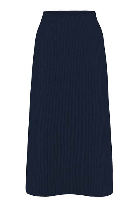 Knitted skirt in merino wool | Navy
