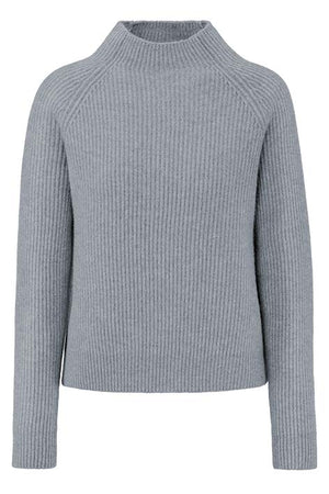 Stehkragenpullover in Merino-Wolle | light Grey