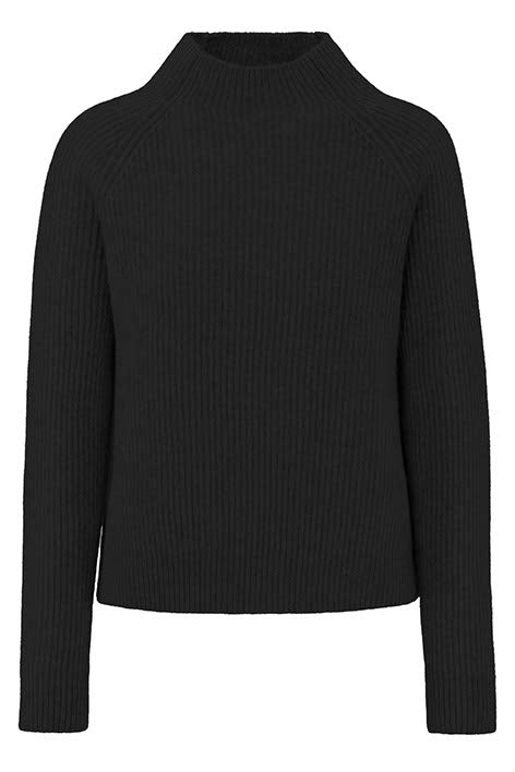 Stehkragenpullover in Merino-Wolle | Black