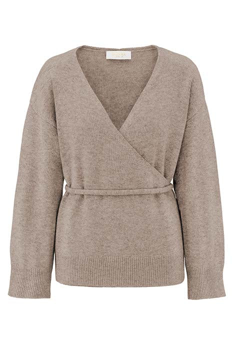 Strickjacke in Merino-Wolle | Taupe