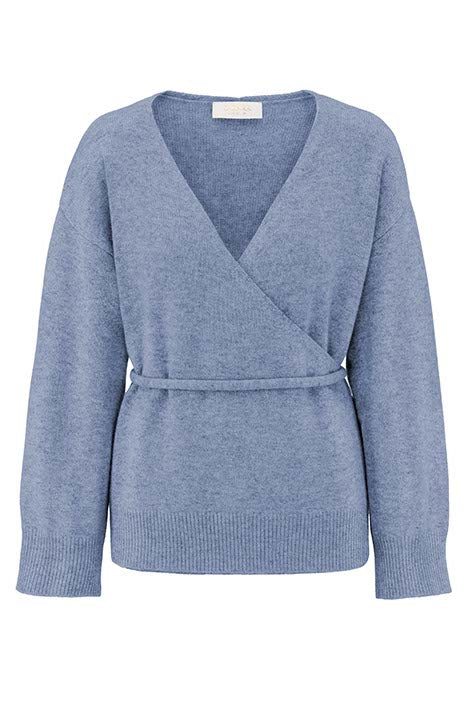 Strickjacke in Merino-Wolle | Retro Blue