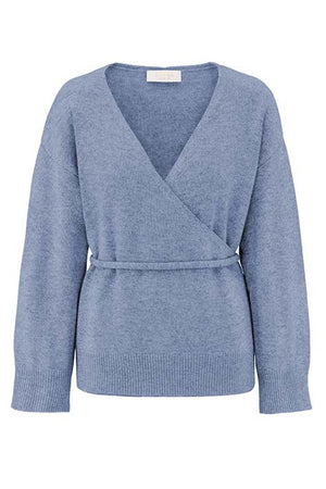 Strickjacke in Merino-Wolle | Retro Blue