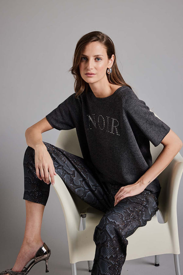 Strickshirt mit Kaschmir | Graphit