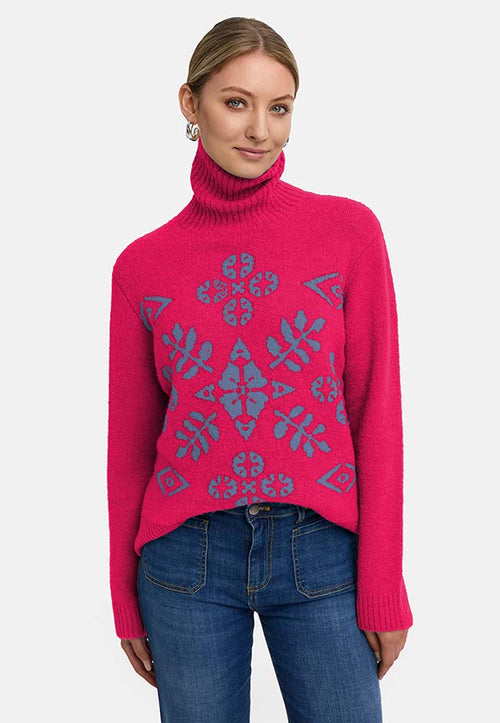 Rollkragenpullover in Alpaka | Pink Berry